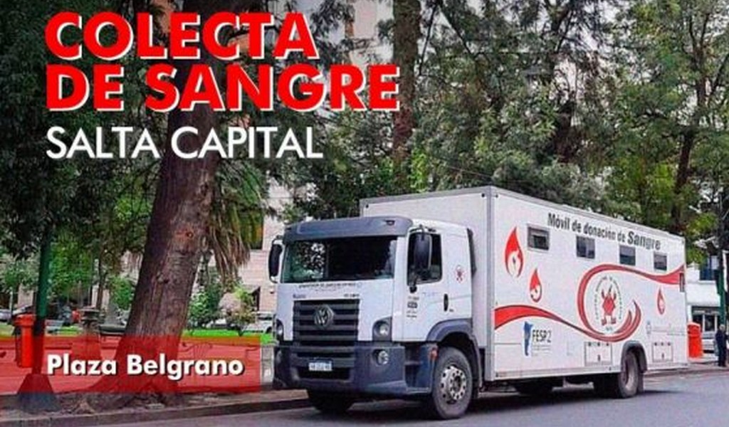 Mañana se podrá donar sangre de cualquier grupo y factor en la plaza Belgrano